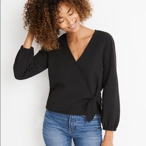 Madewell Texture & Thread Crepe Wrap Top XS NWT